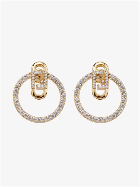 fendi crystal earrings|Fendi prints on earrings.